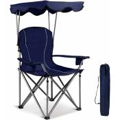 Chaise Pliante avec Pare Soleil,Chaise de Camping Pliable