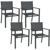 Lot de 4 chaises de jardin empilables avec accoudoirs