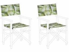 Set de 2 toiles de rechange pour chaises motif feuilles