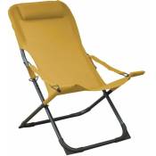 Peragashop - chaise pliante graphite/moutarde relax