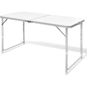 Table pliable de camping Hauteur réglable Aluminium