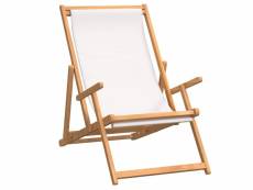 Vidaxl chaise de plage pliable bois de teck solide