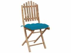 Vidaxl chaises pliables de jardin 2 pcs avec coussins