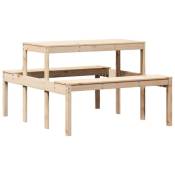 Table de pique-nique 110x134x75 cm bois massif de pin
