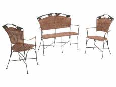Aubry gaspard - set 2 fauteuils + 1 banc vigne