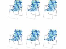 Costway lot de 6 chaises de plage pliable avec cadre