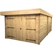 Habrita - Garage avec bac acier 21.46 m2 bois naturel