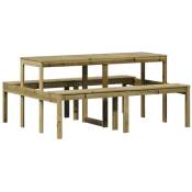 Table de pique-nique 160x134x75 cm bois de pin imprégné