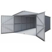 Yardmaster - Garage métal gris 14 m² + kit d'ancrage