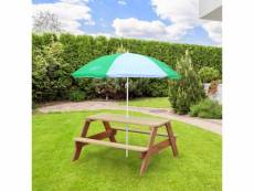 Axi house table picnic nick brun avec parasol vert