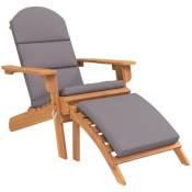 Chaise de jardin Adirondack et repose-pieds bois massif
