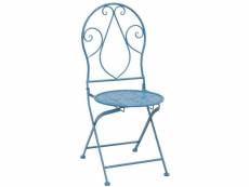 Chaise pliante en métal bleu