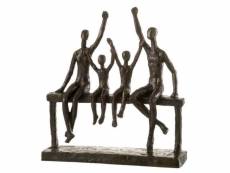 Paris prix - statuette déco "famille sur banc" 34cm