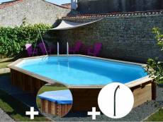 Kit piscine bois sunbay safran 6,37 x 4,12 x 1,33 m