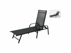 Progarden chaise longue pliable 195x60x45 cm noir