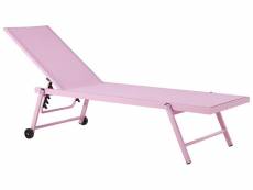Chaise longue en aluminium avec revêtement rose portofino