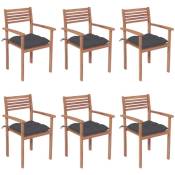 Vidaxl - Chaises de jardin empilables avec coussins