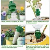 Kmond - Arrosage automatique pour plantes en céramique avec pics d'arrosage automatique pour fleurs et goutte-à-goutte, système d'arrosage pour
