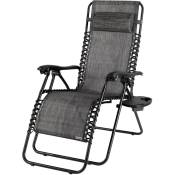 CASARIA® Chaise longue de jardin inclinable Chaise