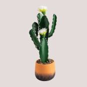 Sklum - Cactus Artificiel à fleurs Cereus 52 cm ↑52