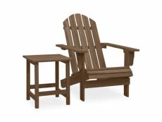Chaise de jardin adirondack avec table bois de sapin