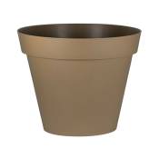 Pot rond Toscane - 30x26cm - 10L - Taupe - EDA plastiques