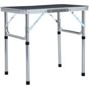 Table pliable de camping Gris Aluminium 60x45 cm Vidaxl