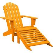 Chaise de jardin Adirondack avec pouf Bois de sapin