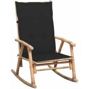 Vidaxl - Chaise à bascule avec coussin Bambou Noir