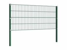 Vidaxl panneau de clôture avec poteaux fer 15,3 x