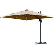 Outsunny - Parasol déporté carré parasol led inclinable