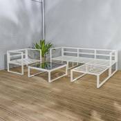 Wilsa Garden - Salon bas de jardin en Aluminium Blanc