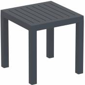 Petite table de jardin en plastique gris foncé résistante