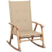 Chaise à bascule avec coussin Bambou vidaXL - Beige