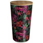Pot en bambou - Fleurs d'Hibiscus 18.5 cm