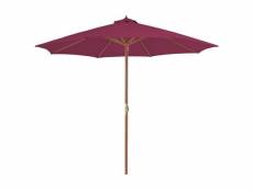 Vidaxl parasol avec mât en bois 300 cm rouge bordeaux