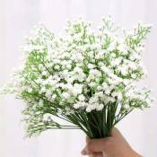 Blanc) 10 bouquets de fleurs artificielles décoratives