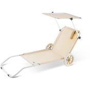 Chaise longue Crête de plage transat pliable chariot