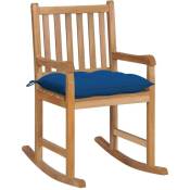 Vidaxl - Chaise à bascule avec coussin bleu Bois de