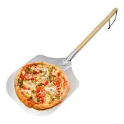 Pelle à pizza, aluminium, manche en bois, spatule