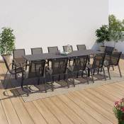 Table de jardin extensible 12 places avec chaises