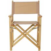Lot 4 chaises de jardin en bois pliante marron - Largeur