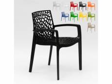 Chaise en polypropylène accoudoirs jardin café grand