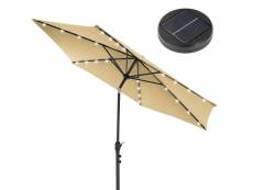 Parasol à manivelle avec led solaire ø 300 cm brun