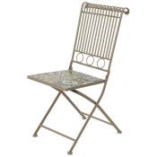 Chaise métallique/mosaïque couleur : brun 45x38x90cm