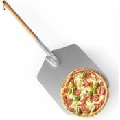 Pelle à pizza, aluminium, manche en bois, spatule