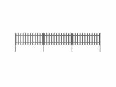 Vidaxl clôture à piquets avec poteaux 3 pcs wpc 600x80