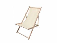 Chaise longue chilienne avec toile amovible - - bois/polyester