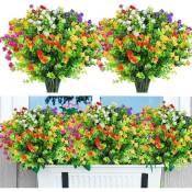Fleurs Artificielles,12 Bouquets Plantes de Verdure