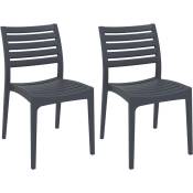 CLP - Lot de 2 chaises de jardin empilables Ares en